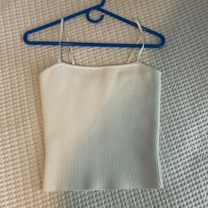 Babayon white ribbed tank size medium